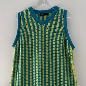 Boohoo Men's Striped Crochet Tank